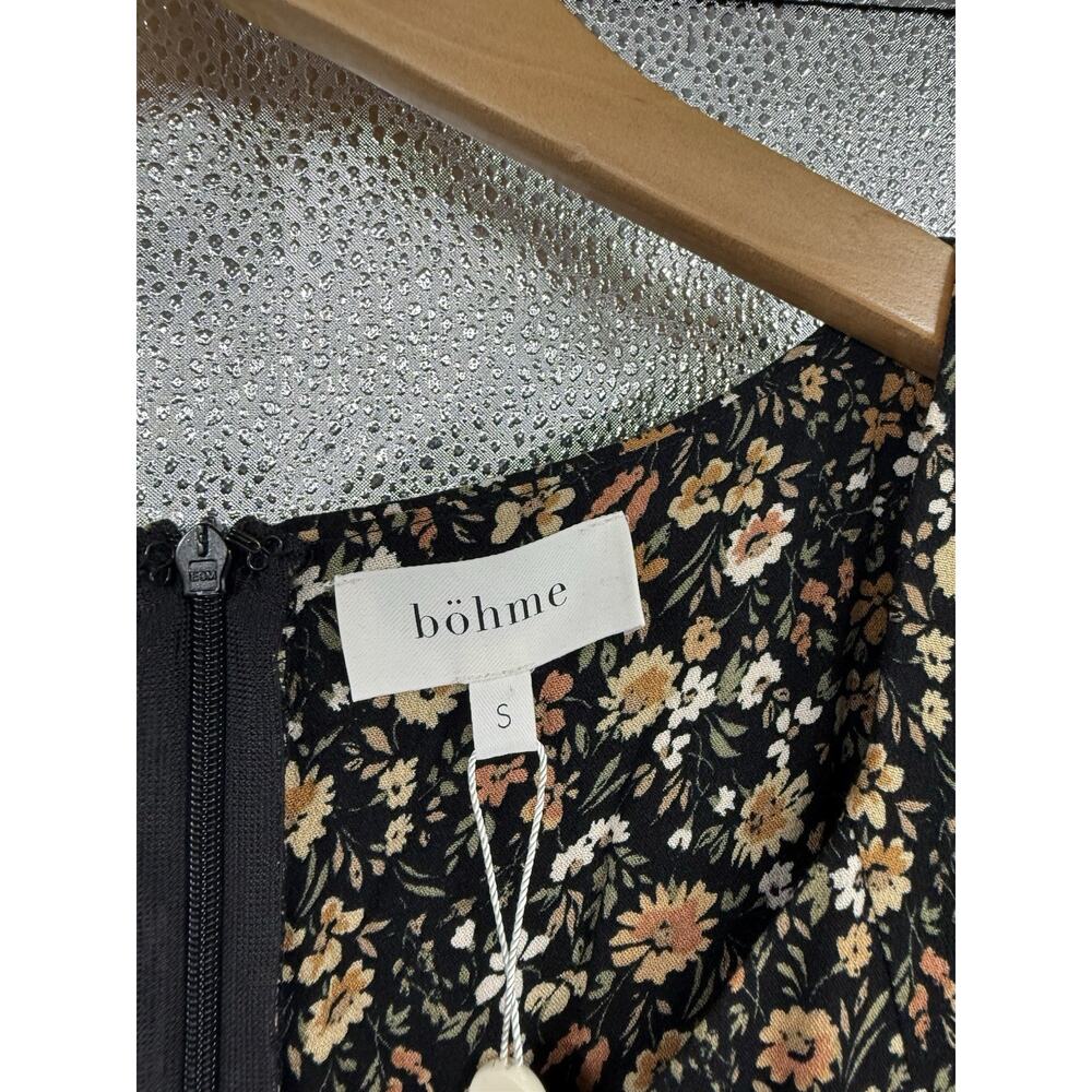 Bohme Dark Boho Floral Feminine Dainty Long Sleeve Maxi Dress Womens Small New - Picture 3 of 8